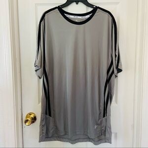 NORDIC TRACK gray dry fit striped athletic workout men’s shirt size XXL